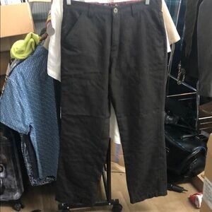 Anchor Blue Vintage Black Chinos with Red and Blue Stripes Relaxed Fit